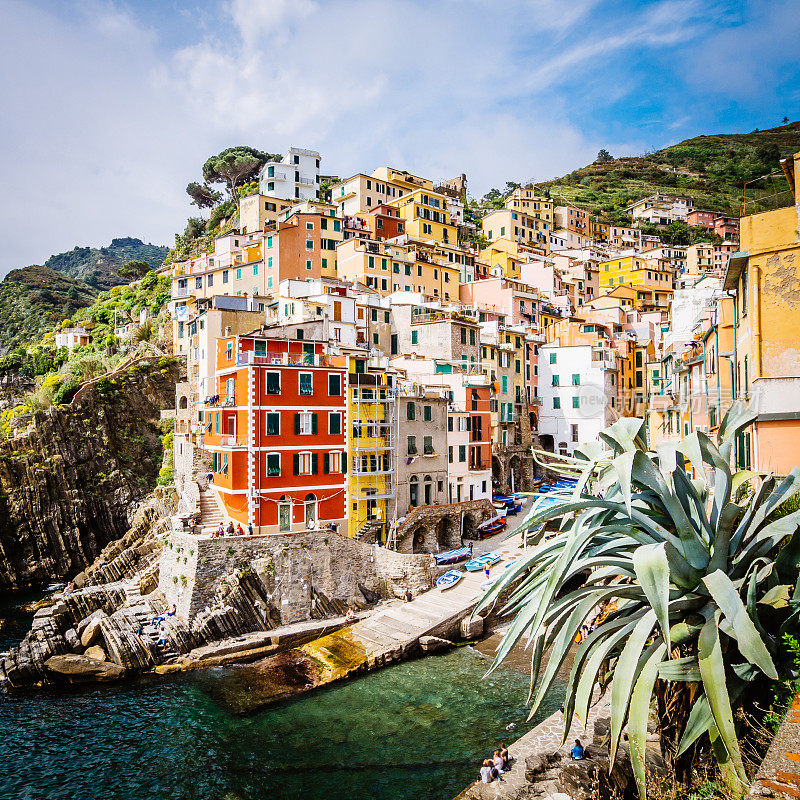 Riomaggiore View -意大利五个陆地